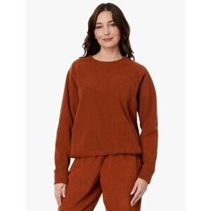 Toad&Co Whitney Terry Pullover Cinnamon Brown Medium Hipster Lounge